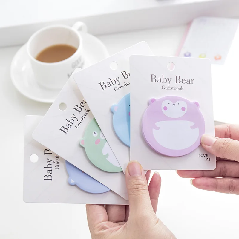 

cute lovely animal bear memo pad Expression dialogue shape kawaii sticker message paper for shcool office supplies