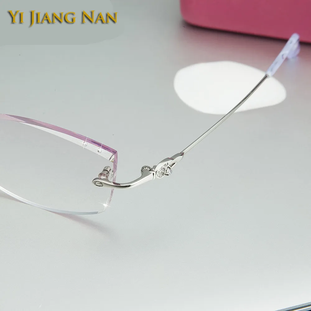 Женские очки со стразами элегантные титановые с линзами|diamond glasses|women brand eyeglasseswomen