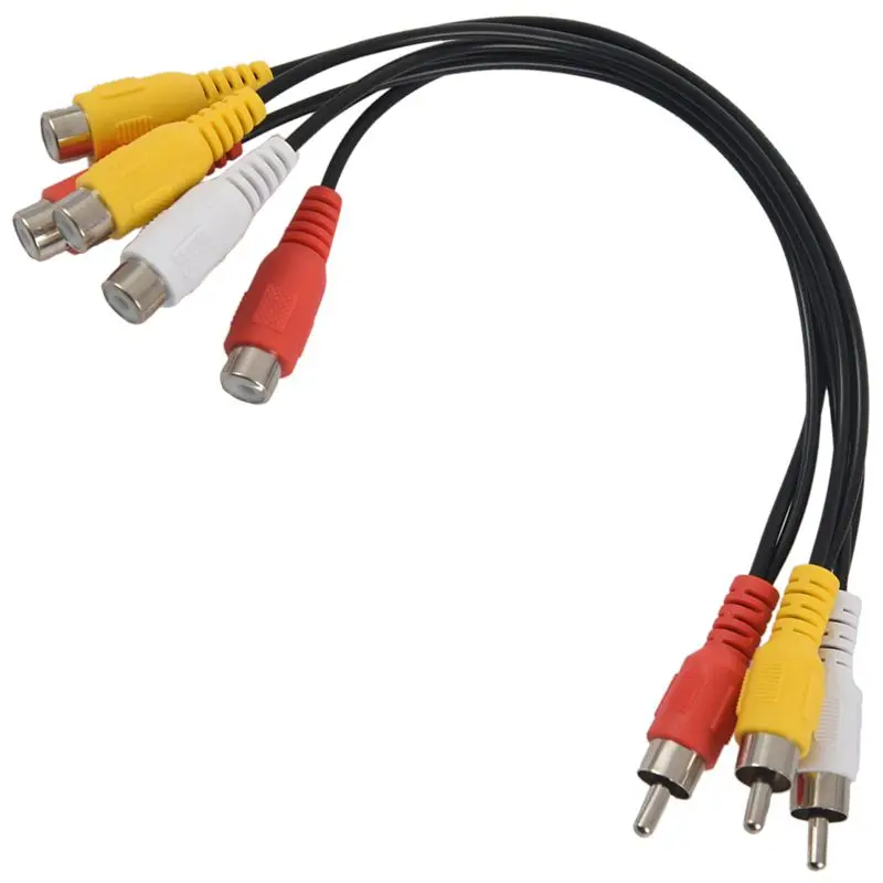 1 шт. 3 RCA папа на 6 Женский сплиттер Розетка аудио видео кабель AV адаптер|Кабели HDMI|