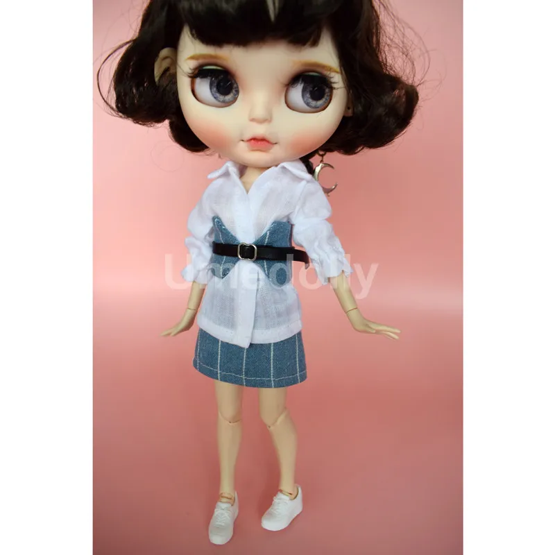 1 комплект модной кукольной юбки ICY Blyth + белая рубашка пояс одежда для Azone Licca куклы