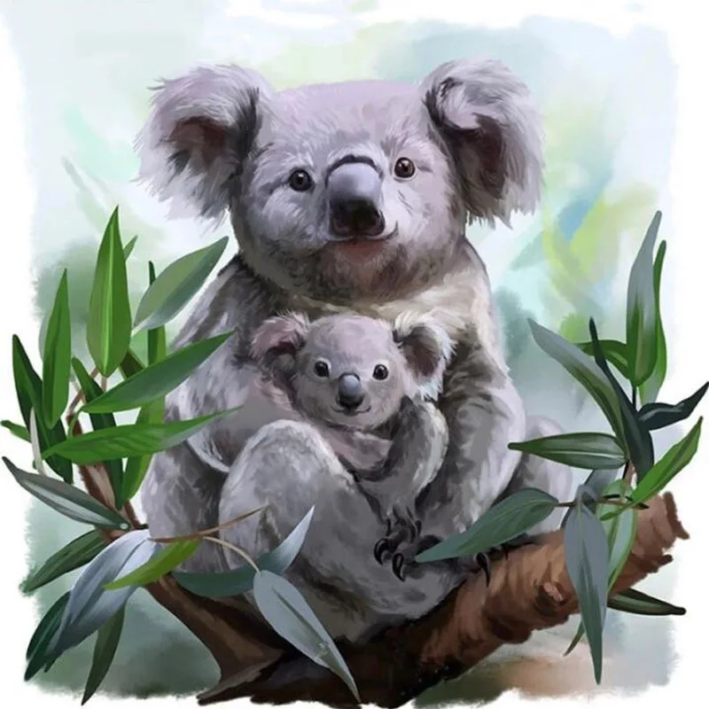 Сделай сам: 5D алмазов картина милый коала мать и ребенок Алмазная мозаика