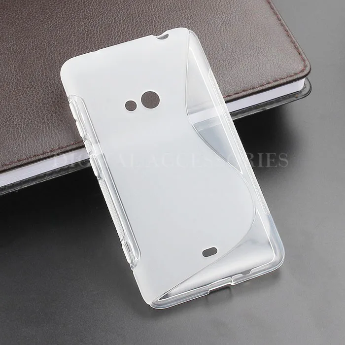 Черный тонкий мягкий Противоскользящий чехол из ТПУ с S образной линией для Nokia 625