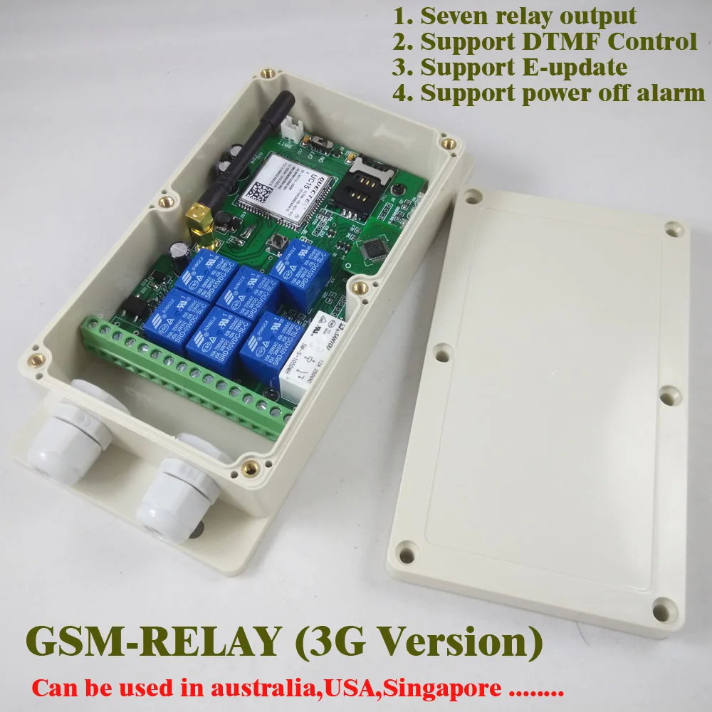 3G версия GSM RELAY семь релейный выход пульта дистанционного управления (DC12V 24V