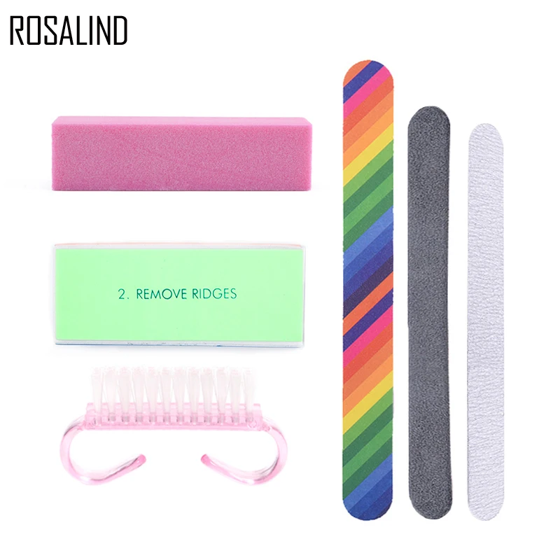 Набор для очистки ногтей ROSALIND 6 шт./лот маникюра с песочными буферными палочками