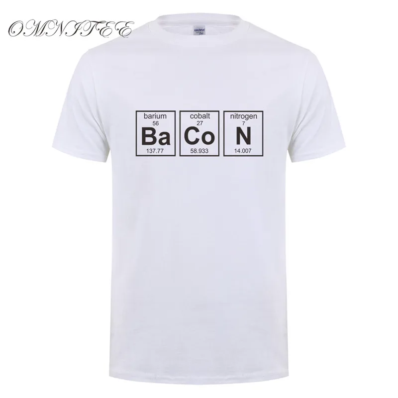 Omnitee летние Стиль химический бекон футболки для мужчин с коротким рукавом