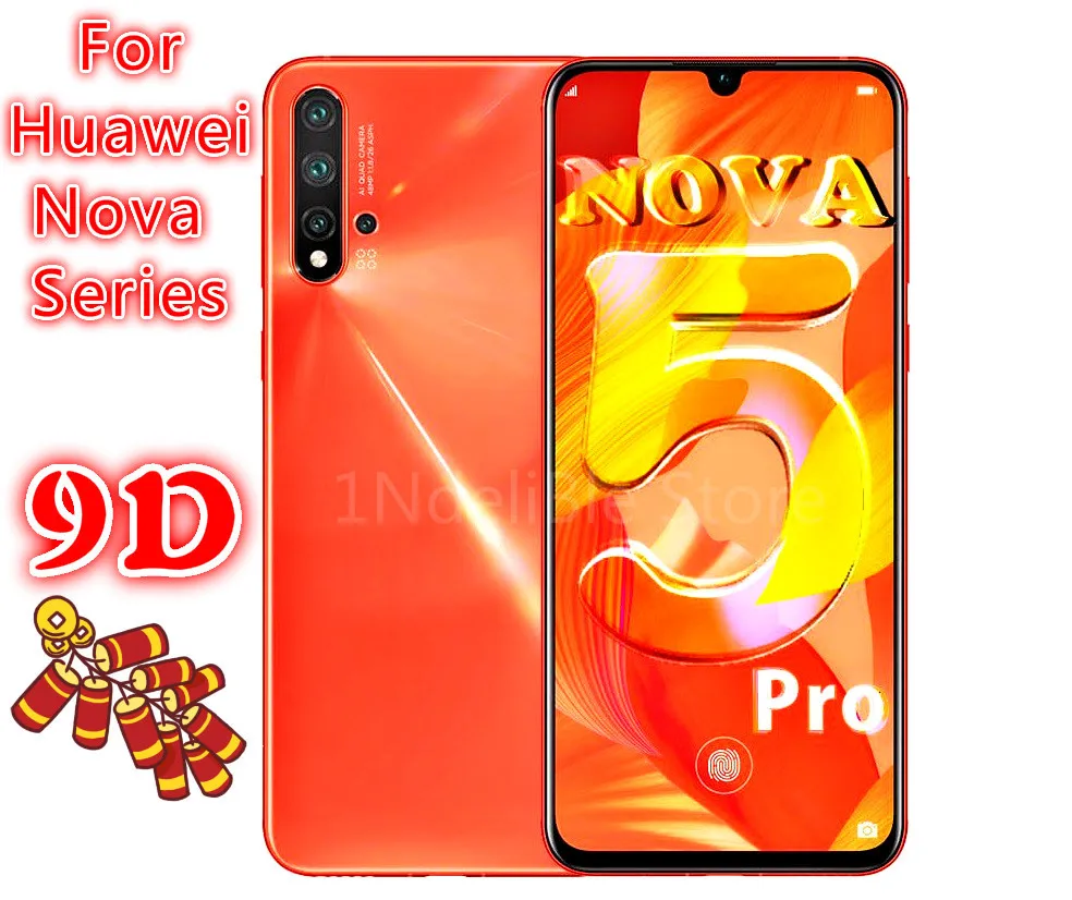 Закаленное стекло 9D для Huawei Nova 4 3 3i защитное на весь экран 2 2i 3e 5 Pro защитная пленка