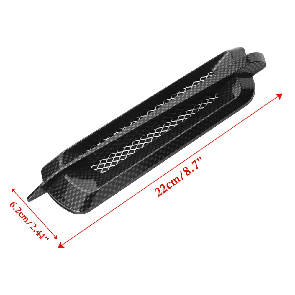 

2Pcs ABS Plastic Funny Car Sticker Carbon Fiber Side Air Flow Intake Grille Vent Fender Cover Shark Gill Sticker DIY Car Styling