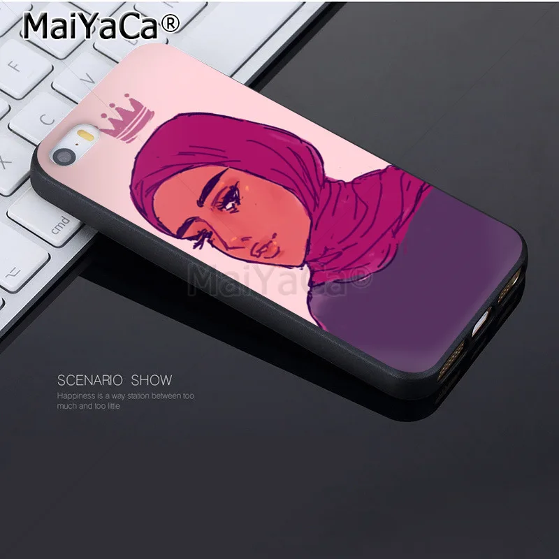 MaiYaCa мусульманские исламские глаза для девочек женщина в хиджабе лицо окрашенный чехол для телефона для iPhone 6S 7plus 8Plus X Xs MAX 5S XR 11pro max - Цвет: A13