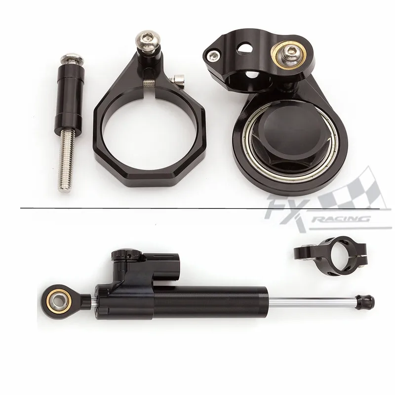 Black Kit CNC мотоциклетный стабилизатор рулевой демпфер Монтажный кронштейн комплект поддержки для Suzuki GSXR600 GSXR750 06-10 GSXR1000 07-08 GSXR 600 - Цвет: Black Kit