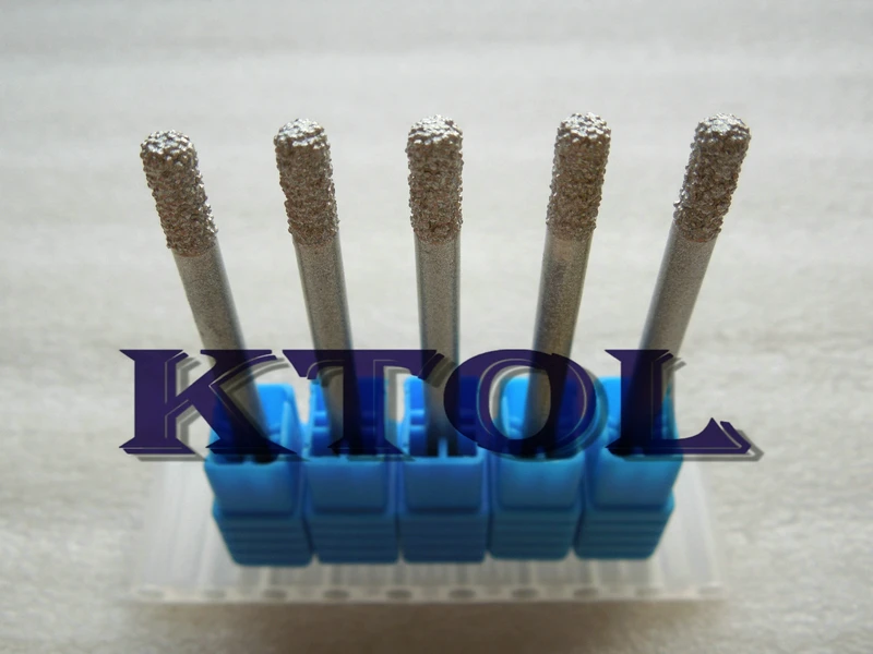 Фрезы для гравировки алмазного камня с плоским дном 5 шт. 4x8 мм торцевые