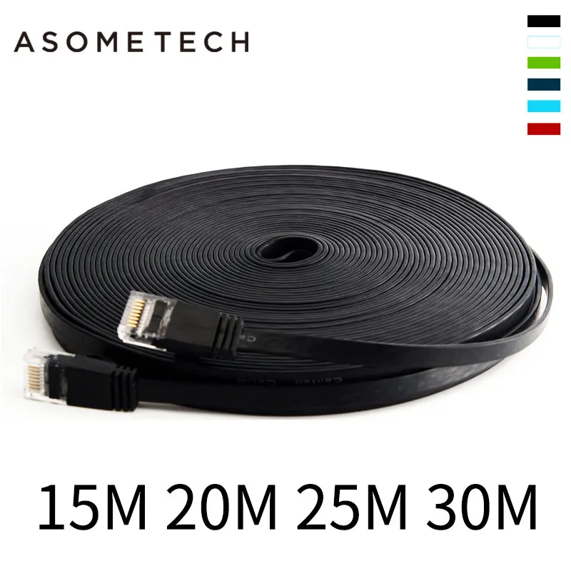 Плоский кабель Ethernet LAN CAT6 5 м 15 30 кабельный модем RJ45 золотой разъем сетевой