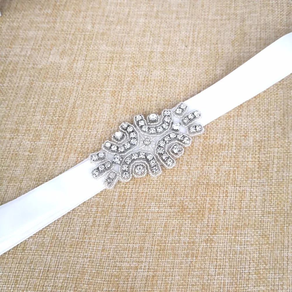 Wedding Belt Silver Crystal Rhinestones Ribbons Bridal Luxurious Party Porm Gown A03-2 |