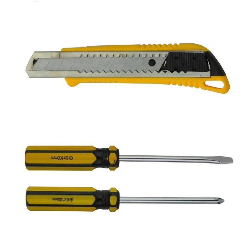 

8 in 1 Combination Hardware Tool Set Pliers&Screwdriver&Knife&Tape Measures&Test Pencil Hand Tool Box for Household