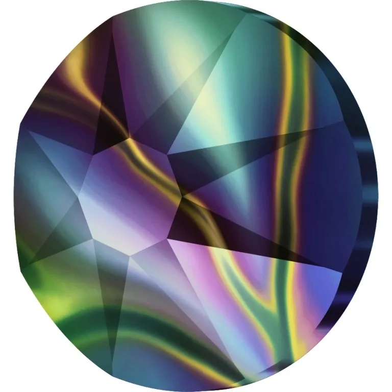 Элементы Swarovski Rainbow Dark(RABDK)(без горячей фиксации/горячей фиксации) утюжок(ss5-ss34)(2 мм-7 мм) плоские прозрачные стразы