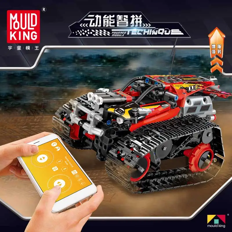 Формы King technic 13036 Rc строительные блоки stunt gp кирпичи rc автомобиль приложение управление Интеллектуальный гусеничный автомобиль трек гоночный автомобиль