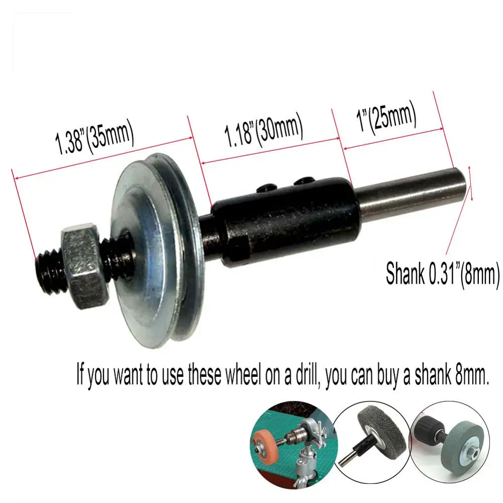 1pc 8mm shank " дюймовые полировальные колеса из нейлонового волокна, шерсть, войлок, хлопковая ткань, полировочное колесо, Нетканая Шлифовальная головка для металла, дерева, железа 75*10 мм - Цвет: 1pc 8mm shank