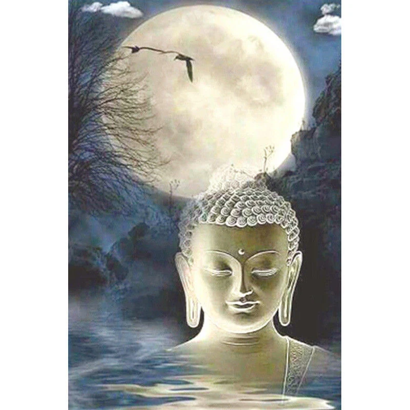 LZAIQIZG Diamond Embroidery Moon Buddha 5D DIY Painting Full Square Mosaic Pictures Of Rhinestones Home Decor | Дом и сад