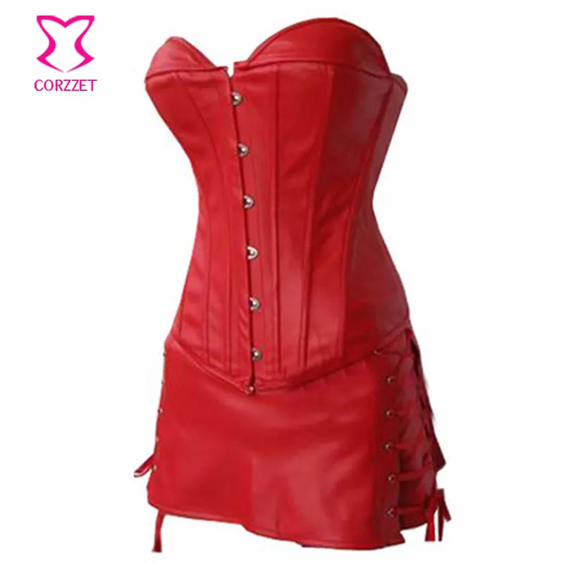 Женское платье в стиле стимпанк корсетное бурлеск из искусственной кожи