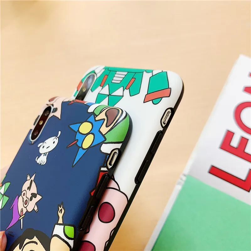 Семейный чехол с рисунком Crayon Shin-chan для iphone X Xs MAX Xr задняя крышка силиконовые IMD