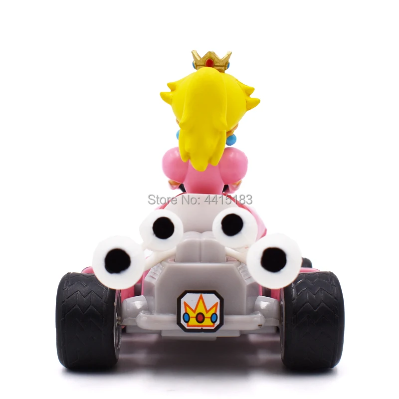 13 см аниме Super Mario Bros Kart вытяжной автомобиль Персик ПВХ фигурка кукла Коллекционная модель игрушки Рождественский подарок для детей