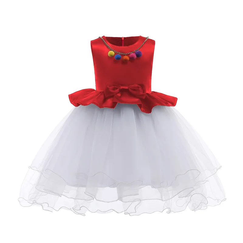 

Girls Tutu Dress Kids Girls Summer Clothes Color Ball Mesh Princess Ball Gown Wedding Dresses 2018 New European and American