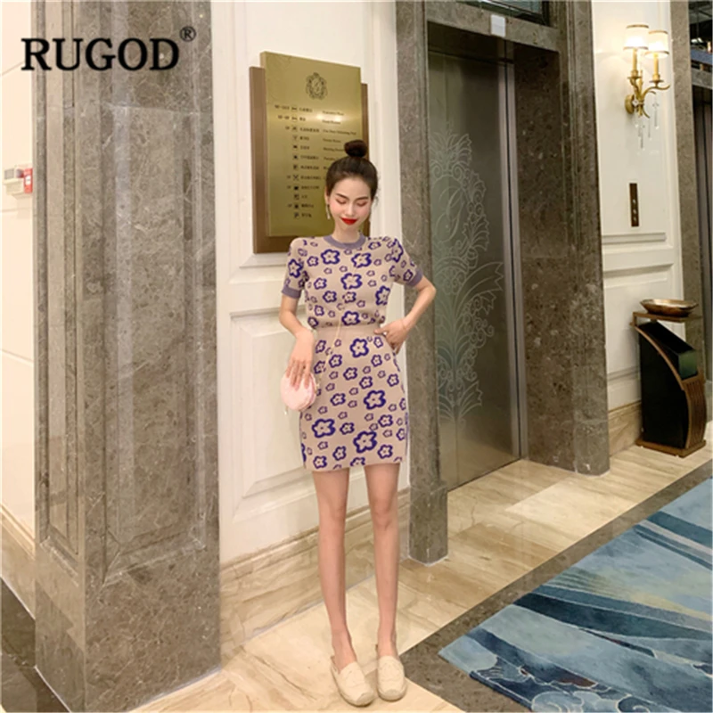 Женский комплект из двух предметов RUGOD футболка с коротким рукавом и цветочным