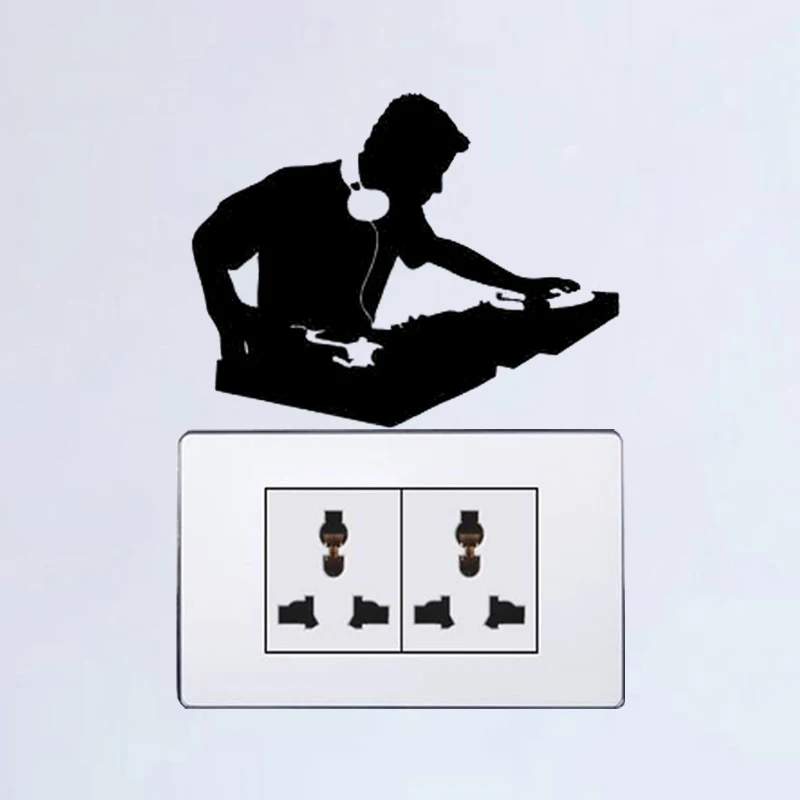 DJ электронные яркие настенные наклейки 5WS1377|switch sticker|light switch stickerdecorative vinyl |