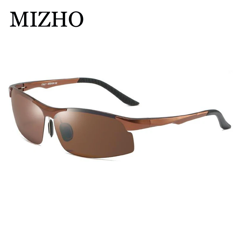 MIZHO 2019 высококачественные алюминиевые желтые солнцезащитные очки мужские