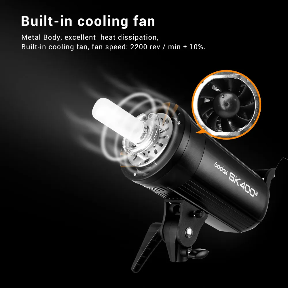 Студийный стробоскоп Godox SK400II Mini 400Ws светильник GN65 5600K встроенный 2 4G беспроводная X