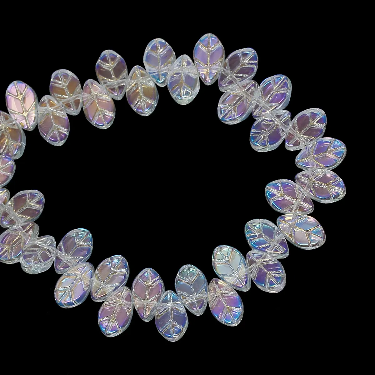 DoreenBeads стеклянные свободные бусины лист прозрачный цвет AB около 11 мм x 6 7