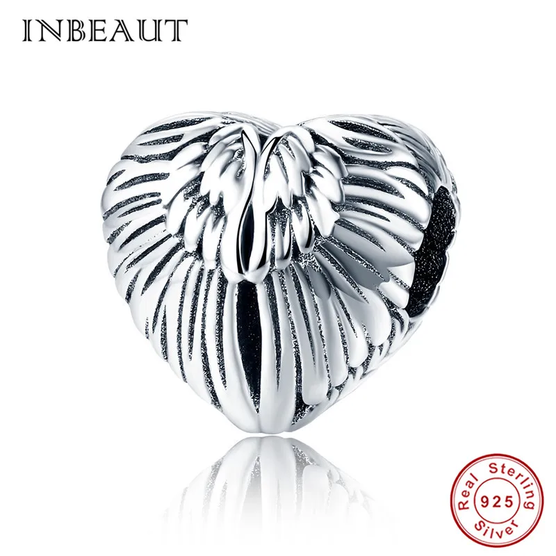 INBEAUT, 925 пробы, серебряные подвески в виде сердца, подходят к оригиналу, браслет для мамы и сестры, милые бусы для маленькой девочки, изготовление ювелирных изделий - Цвет: s780