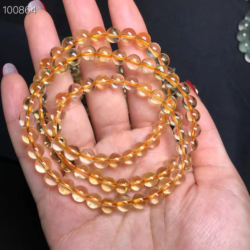 100% натуральный желтый цитрин драгоценный камень прозрачные круглые бусины