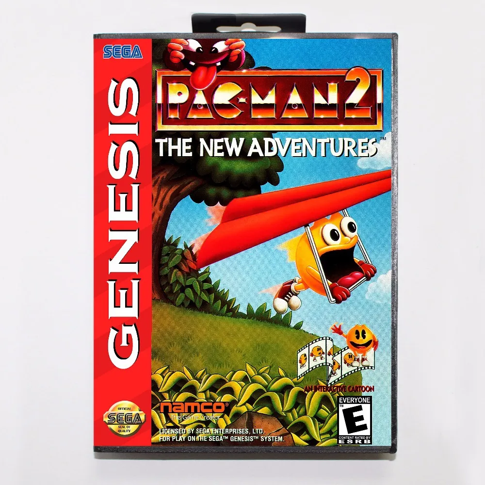 Pac Man 2 The New Приключения игровой картридж 16 бит MD карточная игра с коробку для Sega