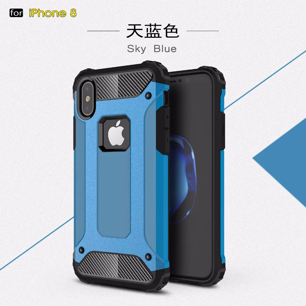 250 шт. для IPhone X Панцири случае антидетонационных противоударный Heavy Duty ТПУ ПК