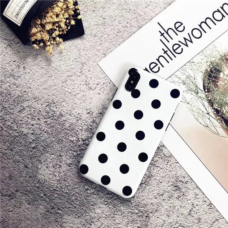 Fashion Polka Dots Phone Case for iPhone 11 Pro XS Max XR Glossy Soft Silicon Hull 8 7 6 6S Plus Couple Hoesjes |