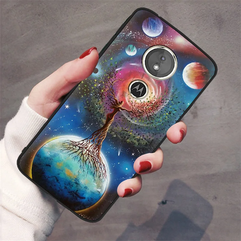 xqshuren Мягкий черный матовый чехол из ТПУ для Motorola Moto G6 Play E4 E5 EU G5 G5S Plus Милая задняя крышка с астронавтом для Moto G5S чехол с изображением Звезды Луны - Цвет: xqshuren