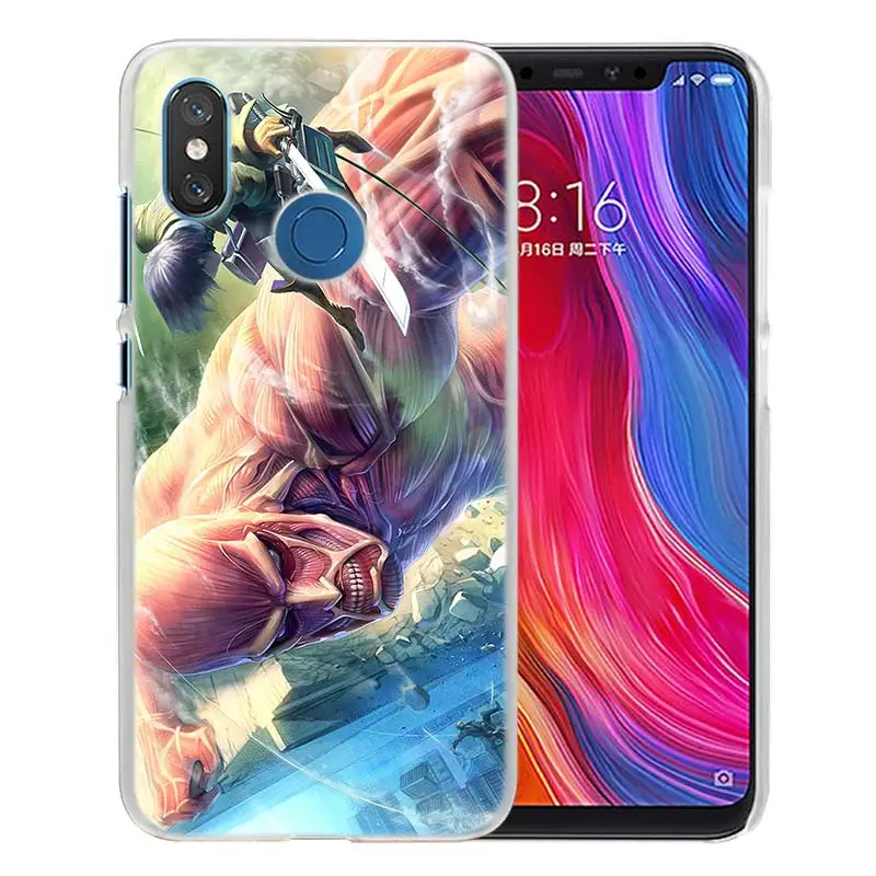 12 Для Xiao mi Red mi Note 7 Go 6 6A Pro S2 5 Plus 4X mi Play 8 lite A2 A1 Прозрачный жесткий пластиковый чехол с изображением японского аниме атака на Титанов - Цвет: 12
