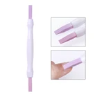 1 шт., двойной толкатель для ногтей, для удаления кутикулы, головка, кварцевые скрабы, каменная ручка, палочка для ногтей, лак для педикюра, инструмент для ухода за ногтями