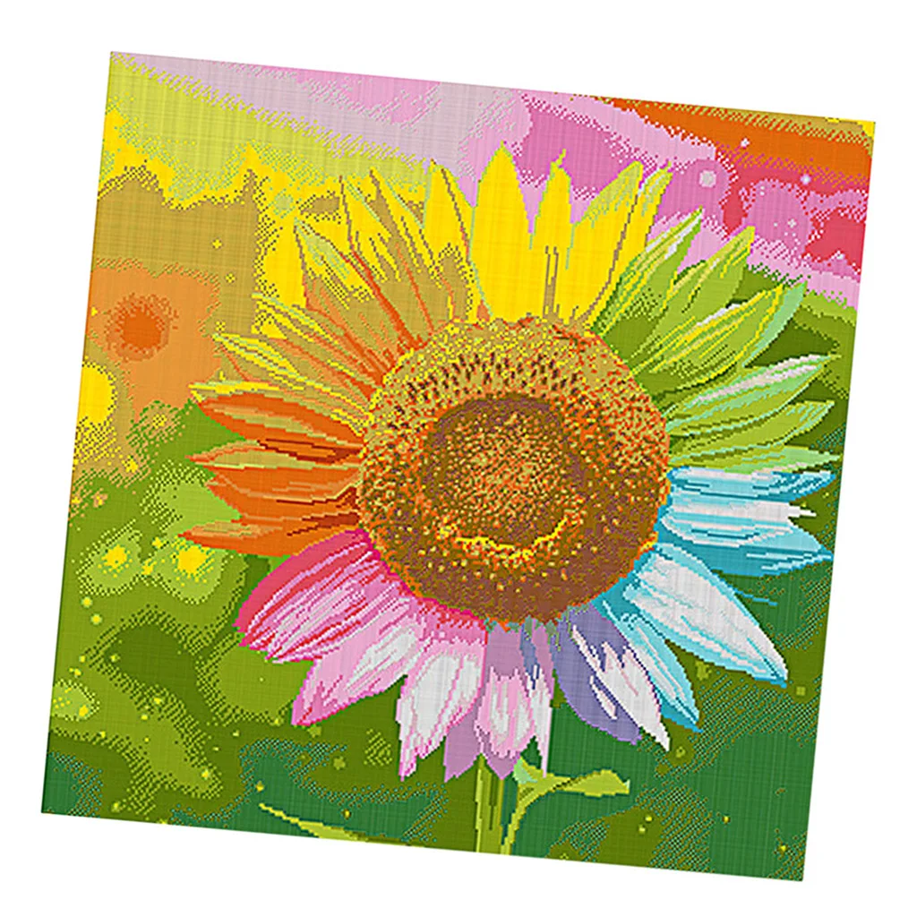 

DIY 5D Diamond Painting by Number Kits for Kids Sunflower Full Drill Rhinestone Embroidery Cross Stitch Pictures Arts Decor