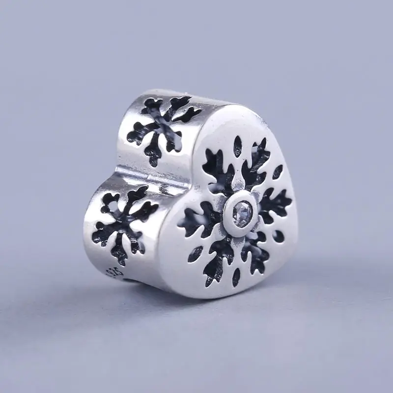 Authentic 925 Sterling Silver Hollow snowflakes Bead Charm Beads Fit Original Pandora Women Bracelets Bangles DIY Charms Jewelry |