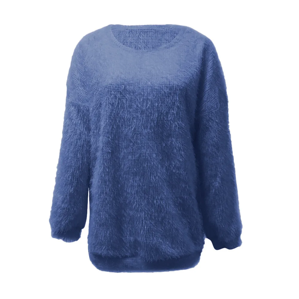 JAYCOSIN Hot Fashion Design Women Solid O-Neck Loose Knitted Warm Long Latern Sleeve Sweater Blouse High Quality Sweaters New | Водолазки