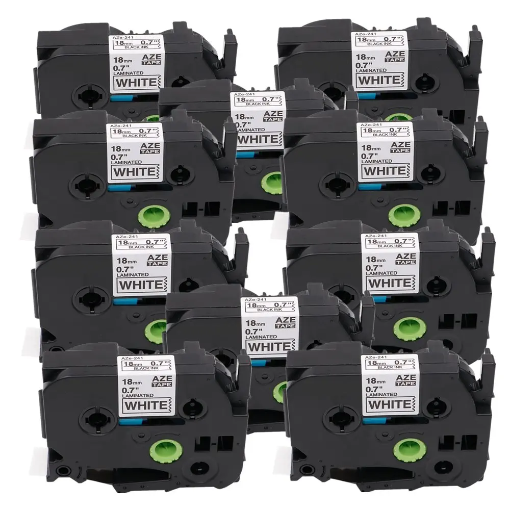 10 шт./лот совместим с Brother TZE241 Tz241 TZe-241 ламинированная лента для этикеток P-Touch
