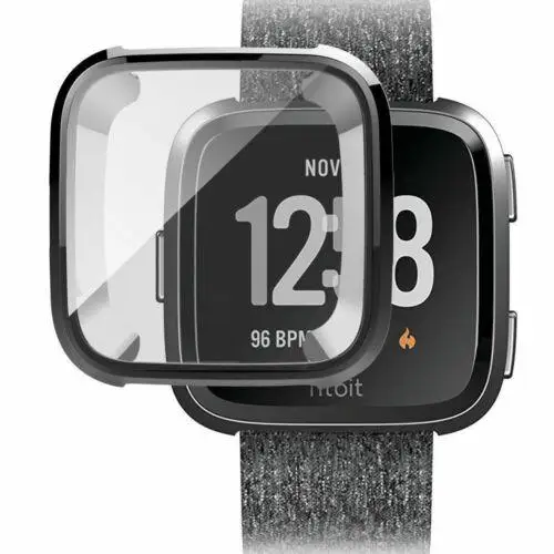 EastVita Мягкий ТПУ чехол s Для Fitbit Versa Полный экран протектор Силиконовый чехол для Fitbit умные часы Versa чехол - Цвет: black