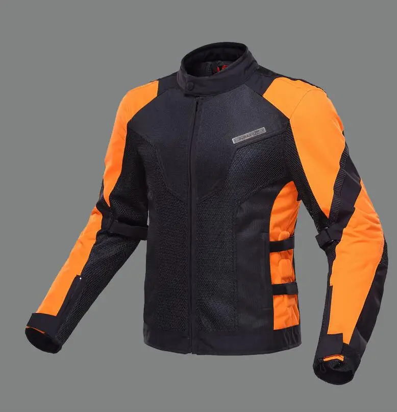 Orange black JD183PR DUHAN мотоциклетная куртка летняя мотоциклетная Мужская Женская гоночная куртка дышащая куртка для мотокросса с 7 защитными накладками D183pro - Цвет: Orange black JD183PR