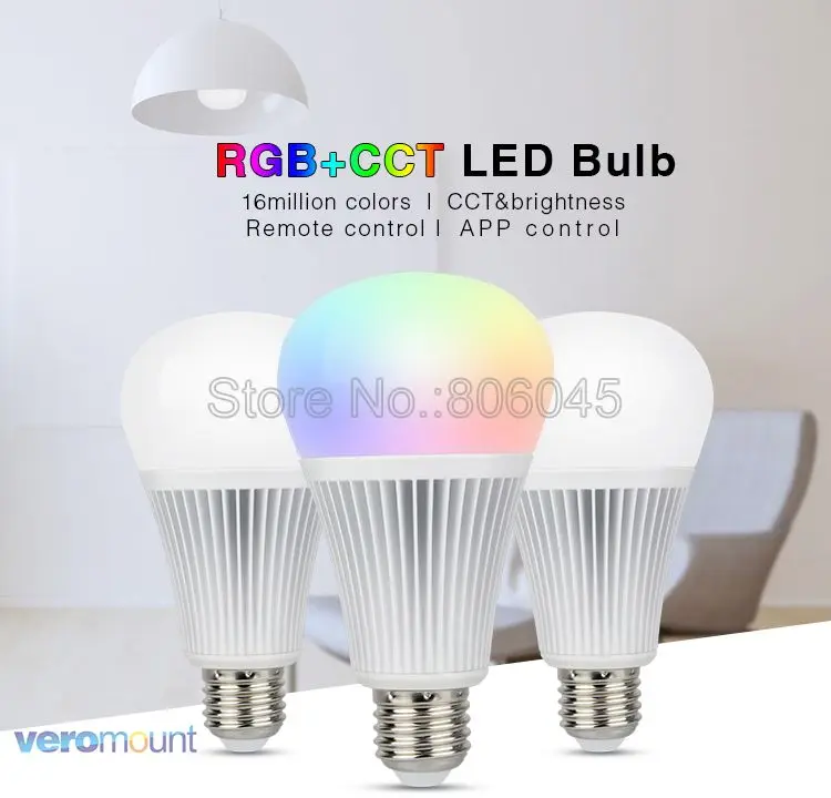 MiLight E27 9 Вт RGB+ CCT Светодиодный прожектор лампы FUT012 110V 220V Полный Цвет дистанционного Управление WiFi смарт-лампы в виде Совместимость 4-Зона дистанционного управления