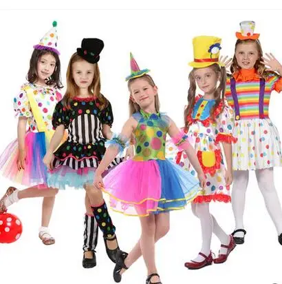 Хит продаж 2016 костюмы на Хэллоуин детский цирковый костюм клоуна озорной