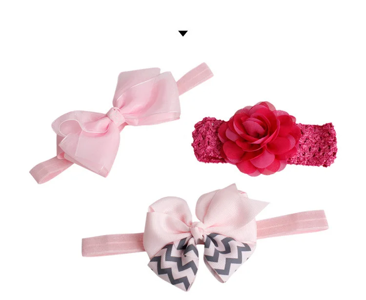3 шт./лот модные детские повязки на голову бант аксессуары для волос шевроэ бандо