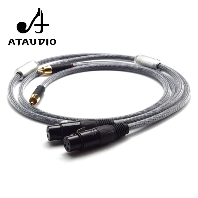 Одна пара аудиокабель ATAUDIO Hifi 2 RCA Male XLR Female высококачественный двойной кабель Dual