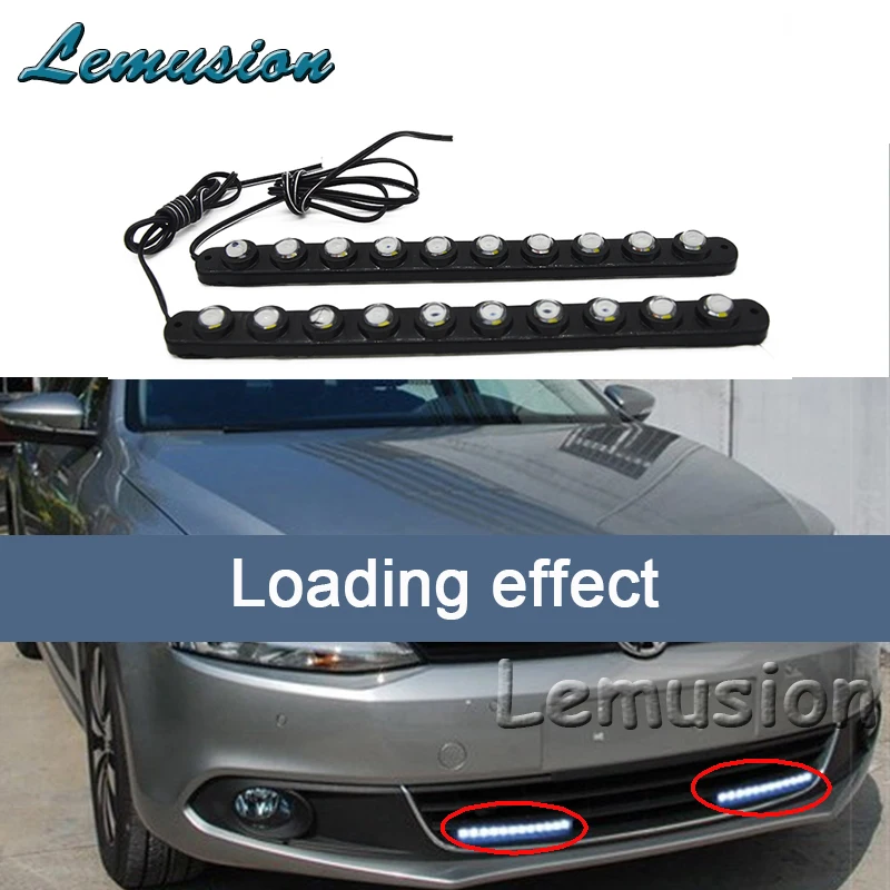 2x10 светодиодный автомобильный дневной ходовой светильник 12 В противотуманная