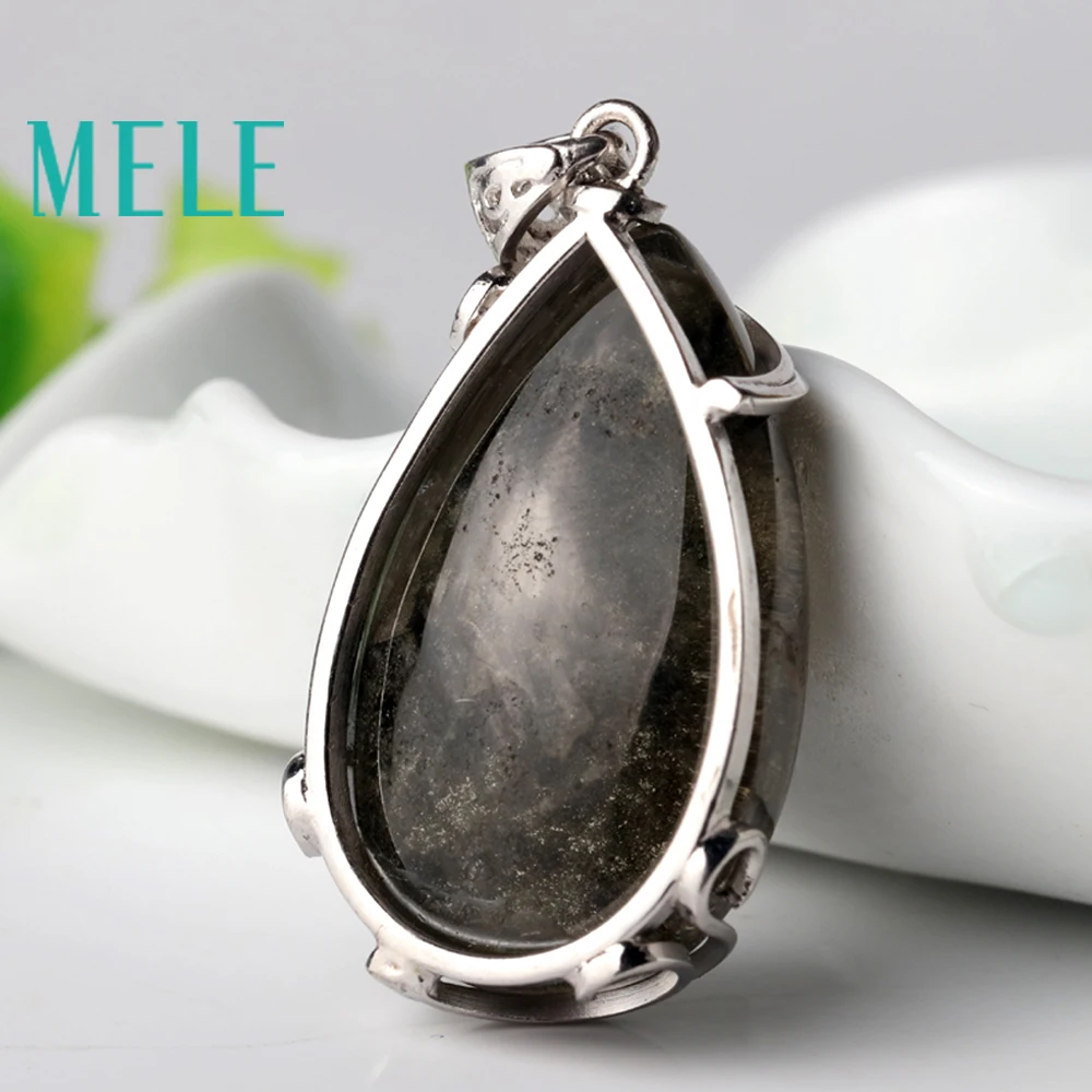MELE natural green ghost phantom garden crystal pendants for women and man 20X33mm water drop good pervious Anti fatigue | Украшения и